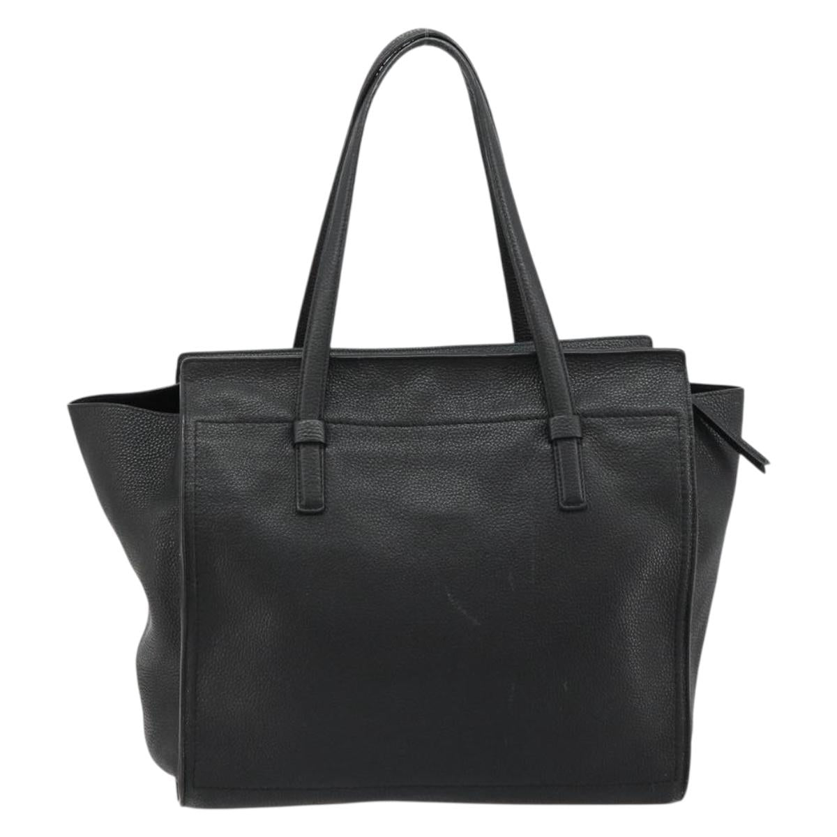 Salvatore Ferragamo Gancini Tote Bag Leather Black Gold Auth gh2138 - Jerrillo image 3