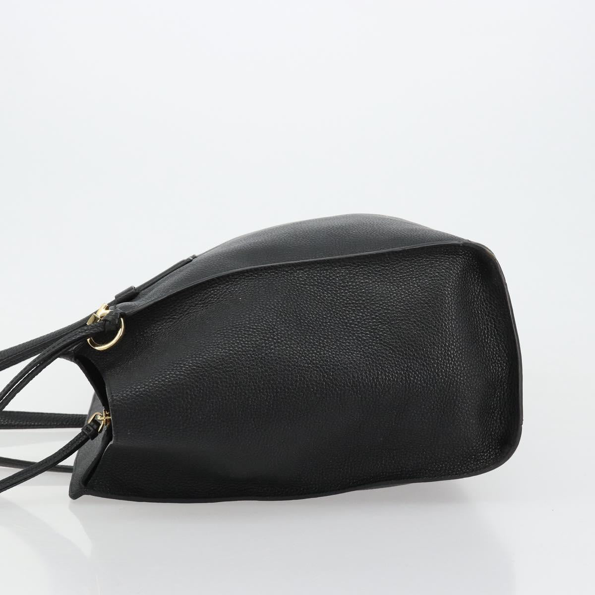 Salvatore Ferragamo Gancini Tote Bag Leather Black Gold Auth gh2138 - Jerrillo image 5
