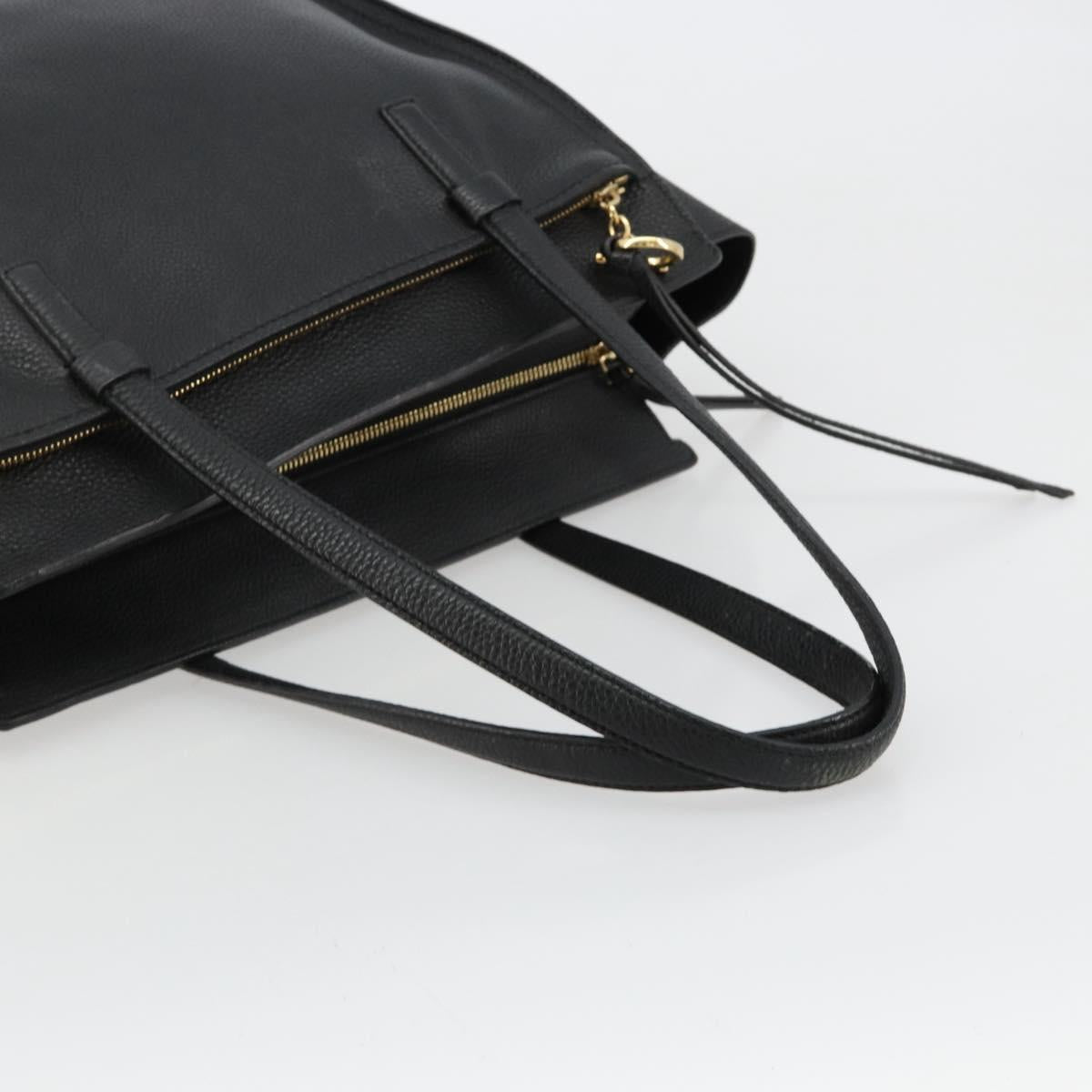 Salvatore Ferragamo Gancini Tote Bag Leather Black Gold Auth gh2138 - Jerrillo image 7