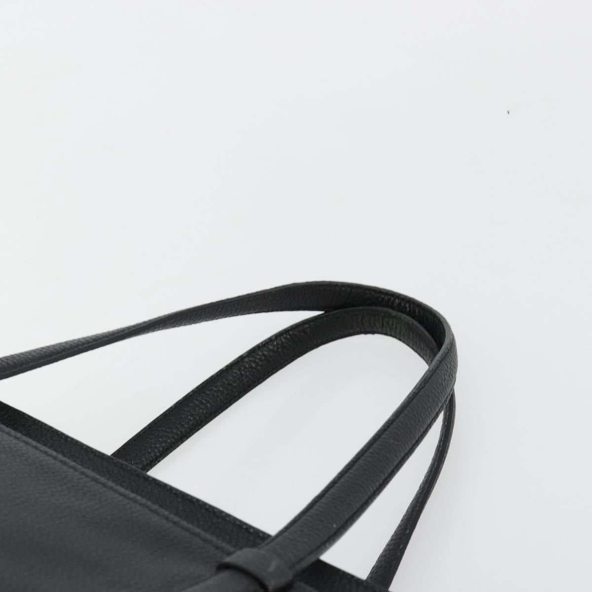 Salvatore Ferragamo Gancini Tote Bag Leather Black Gold Auth gh2138 - Jerrillo image 8
