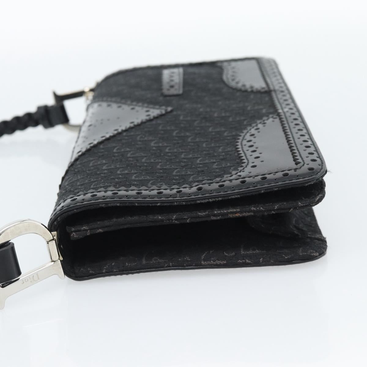 Christian Dior Trotter Canvas Shoulder Bag Black Silver Auth hk2968A - Jerrillo image 4
