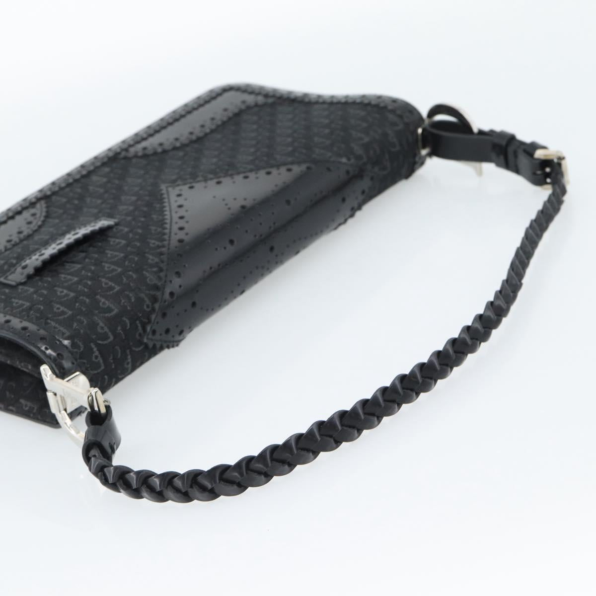 Christian Dior Trotter Canvas Shoulder Bag Black Silver Auth hk2968A - Jerrillo image 7