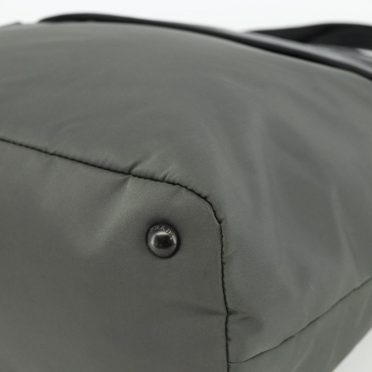 PRADA Hand Bag Nylon Leather Gray black Auth ka4199A - Jerrillo image 9
