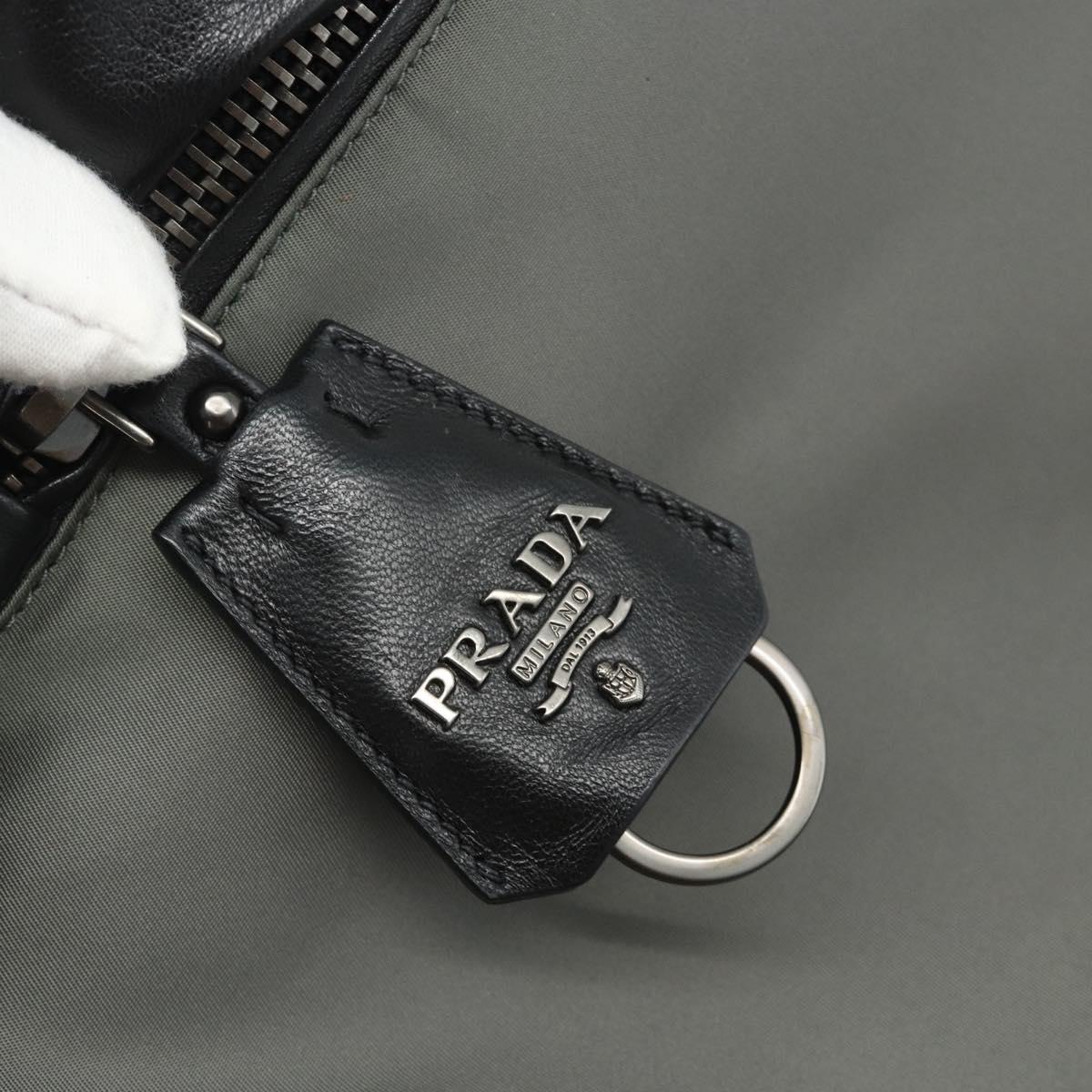 PRADA Hand Bag Nylon Leather Gray black Auth ka4199A - Jerrillo image 10