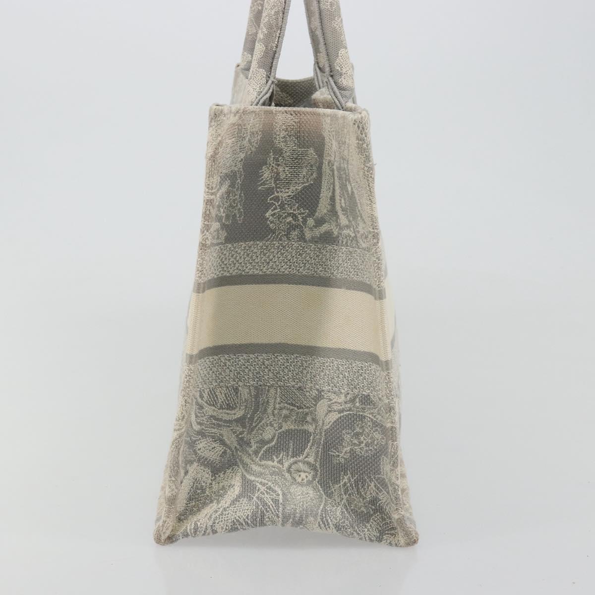 Christian Dior Book Tote Medium Hand Bag Canvas Gray Auth ka4510A - Jerrillo image 4