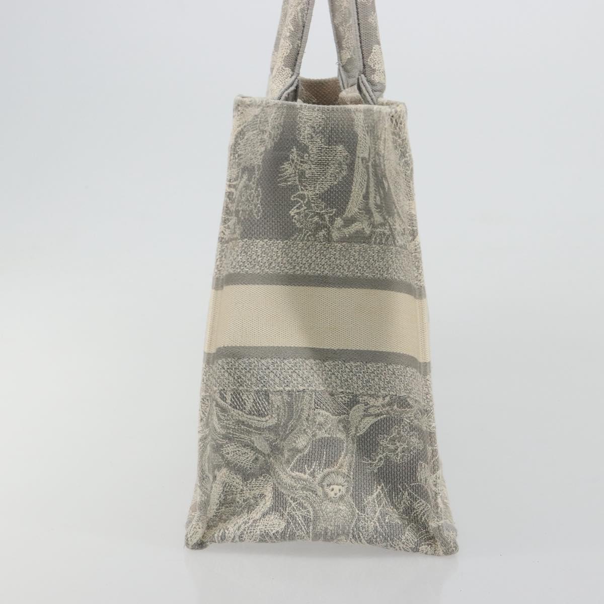 Christian Dior Book Tote Medium Hand Bag Canvas Gray Auth ka4510A - Jerrillo image 5
