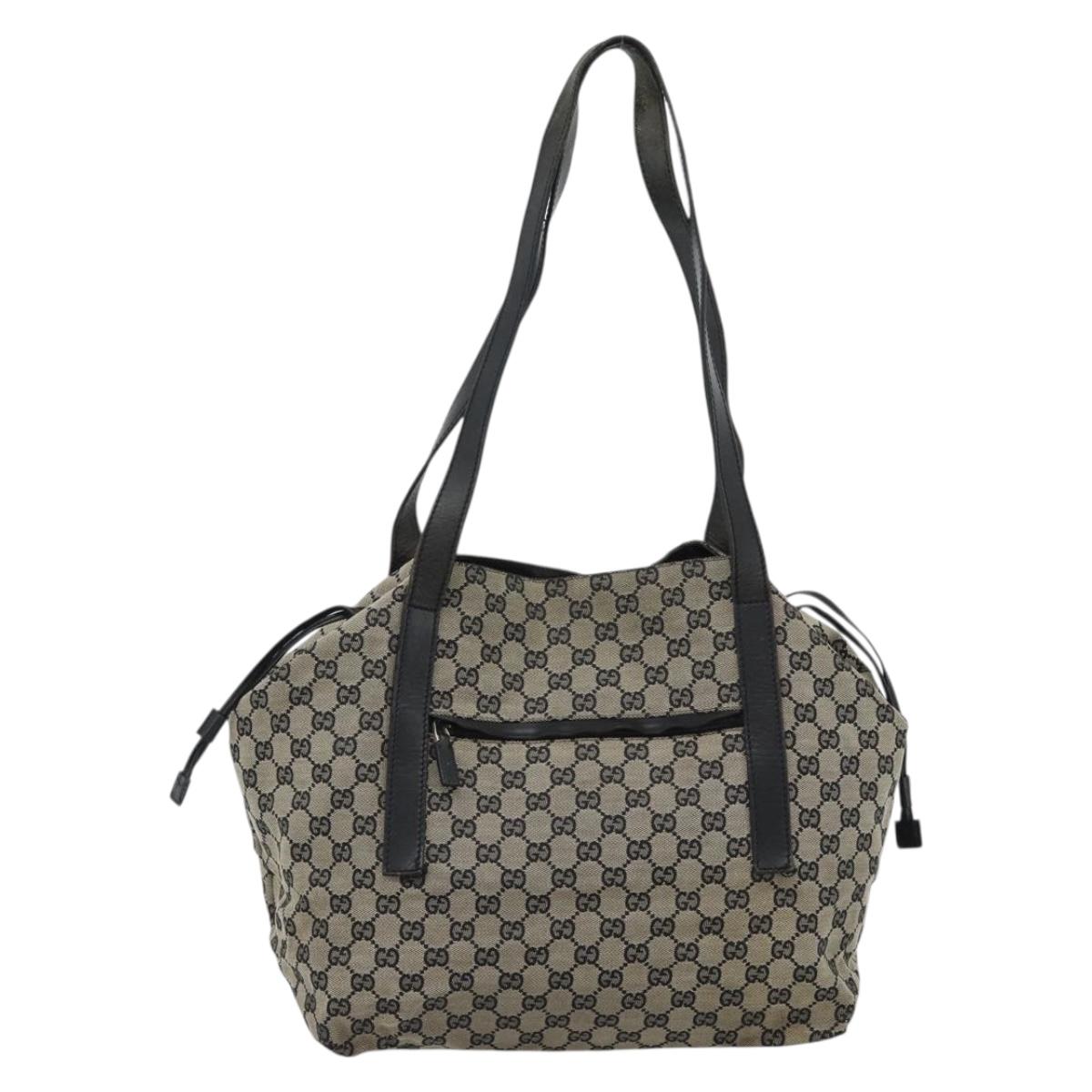 GUCCI GG Canvas Tote Bag Black Beige 019 0493 1669 Auth ka4701 - Jerrillo image 2