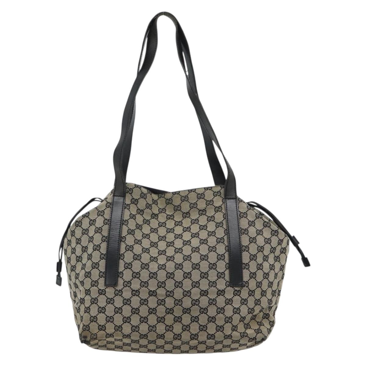 GUCCI GG Canvas Tote Bag Black Beige 019 0493 1669 Auth ka4701 - Jerrillo image 3