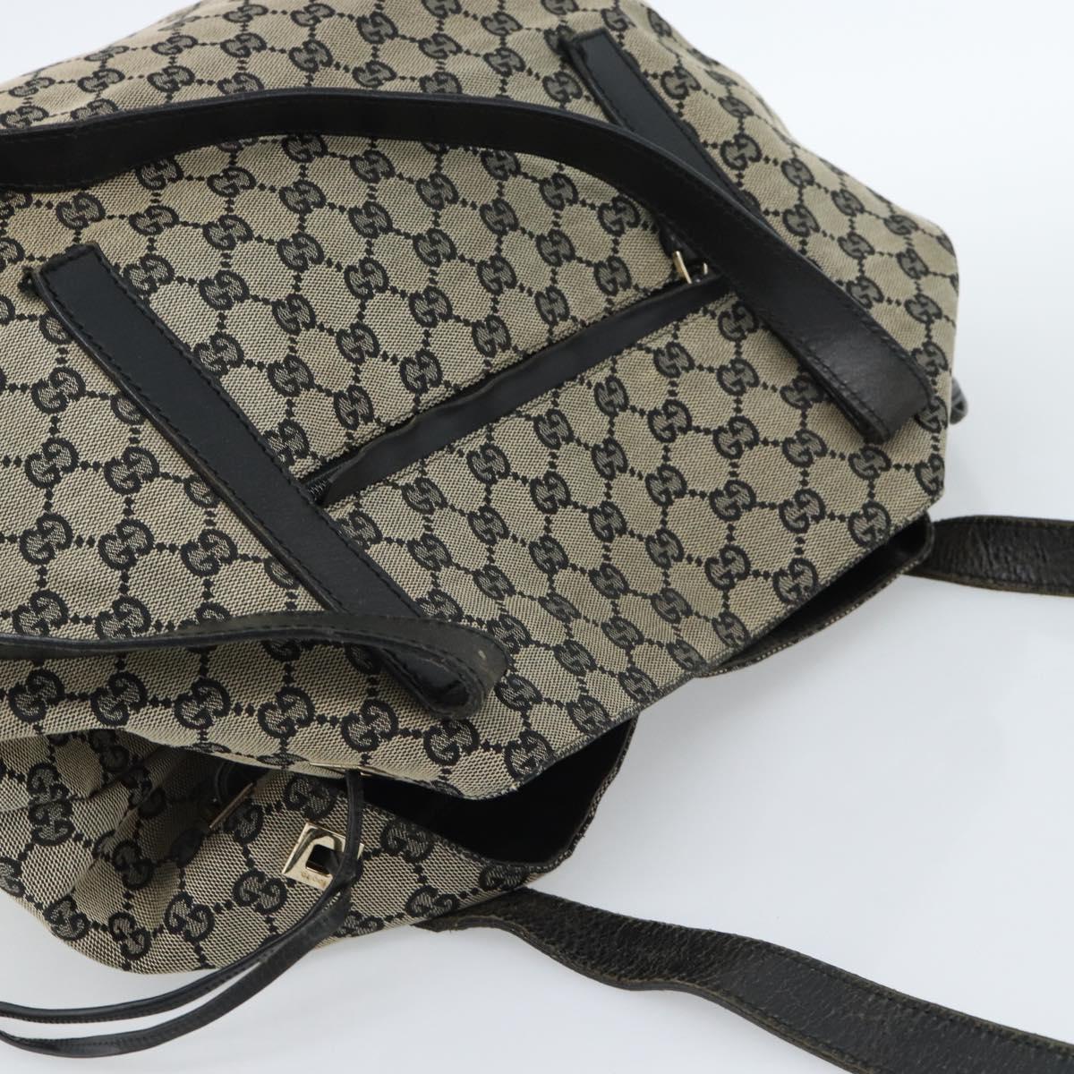 GUCCI GG Canvas Tote Bag Black Beige 019 0493 1669 Auth ka4701 - Jerrillo image 6