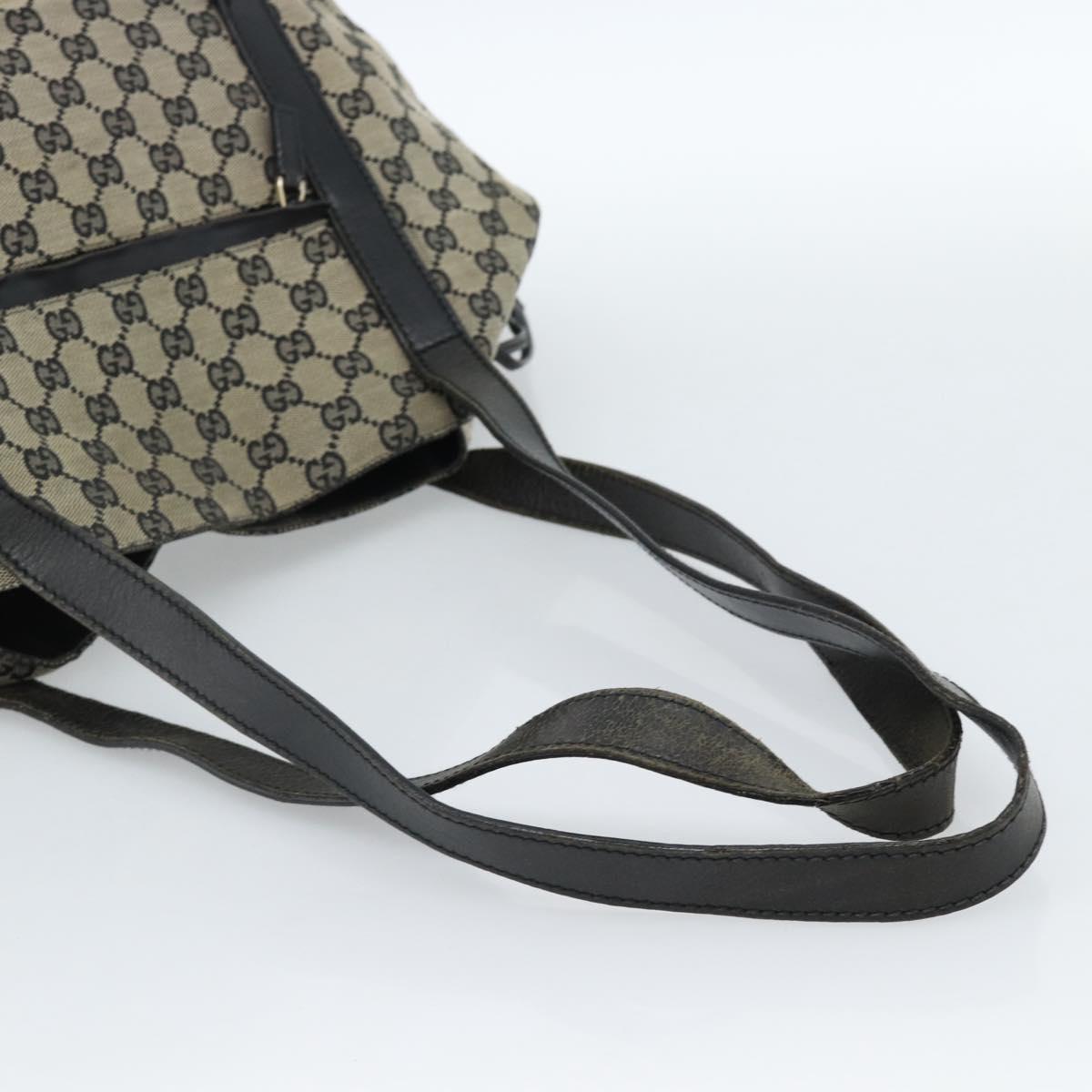 GUCCI GG Canvas Tote Bag Black Beige 019 0493 1669 Auth ka4701 - Jerrillo image 7