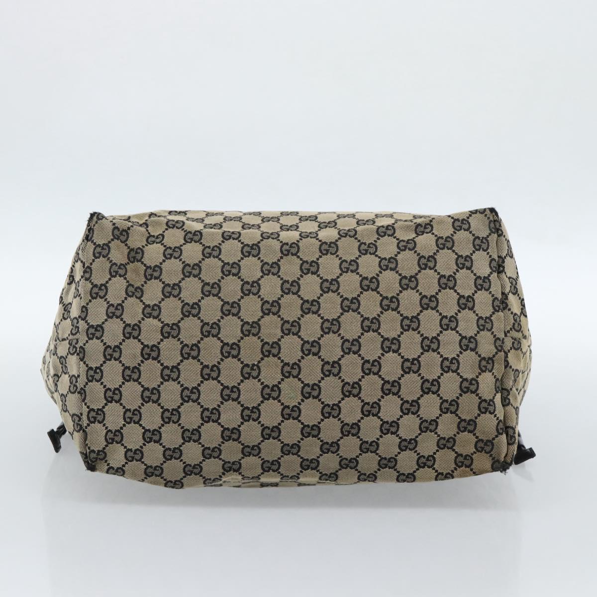 GUCCI GG Canvas Tote Bag Black Beige 019 0493 1669 Auth ka4701 - Jerrillo image 9