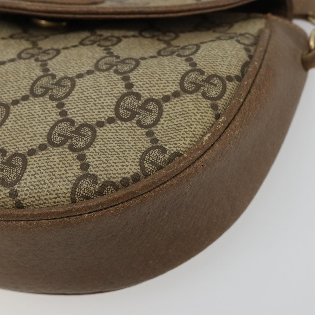 GUCCI GG Supreme Shoulder Bag PVC Beige Gold Auth ka4706 - Jerrillo image 9