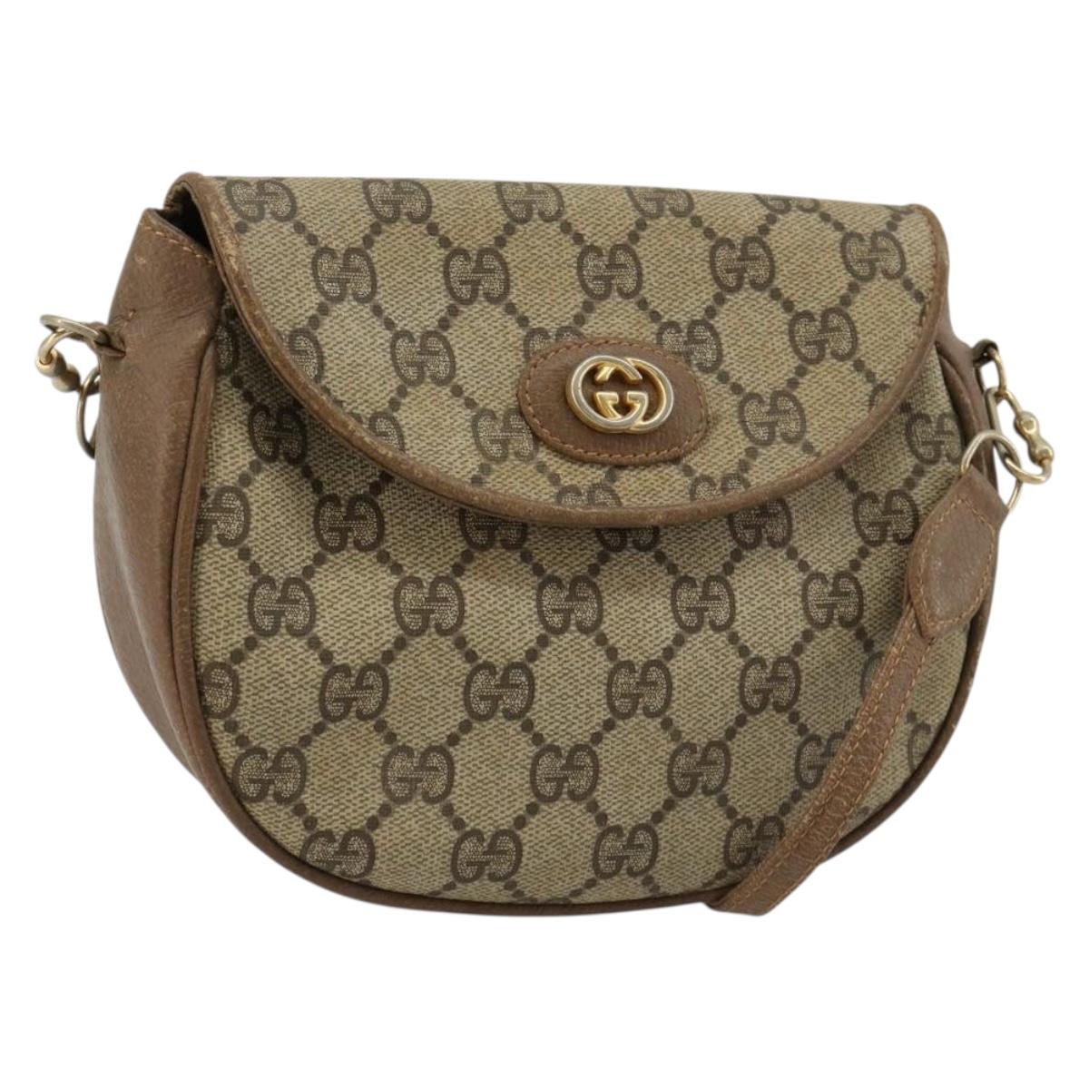 GUCCI GG Supreme Shoulder Bag PVC Beige Gold Auth ka4706 - Jerrillo