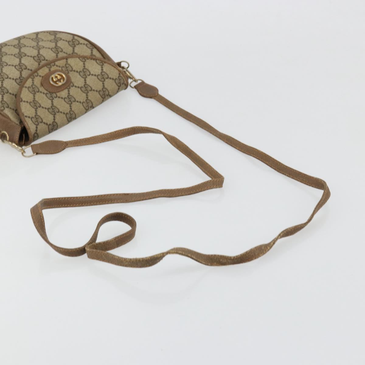 GUCCI GG Supreme Shoulder Bag PVC Beige Gold Auth ka4706 - Jerrillo image 7