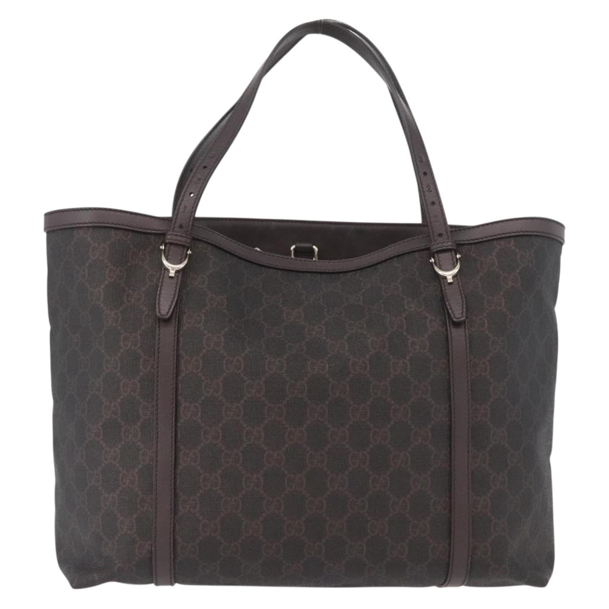 GUCCI GG Supreme Tote Bag PVC Gold Dark Brown 309613 Auth ki6444 - Jerrillo image 2