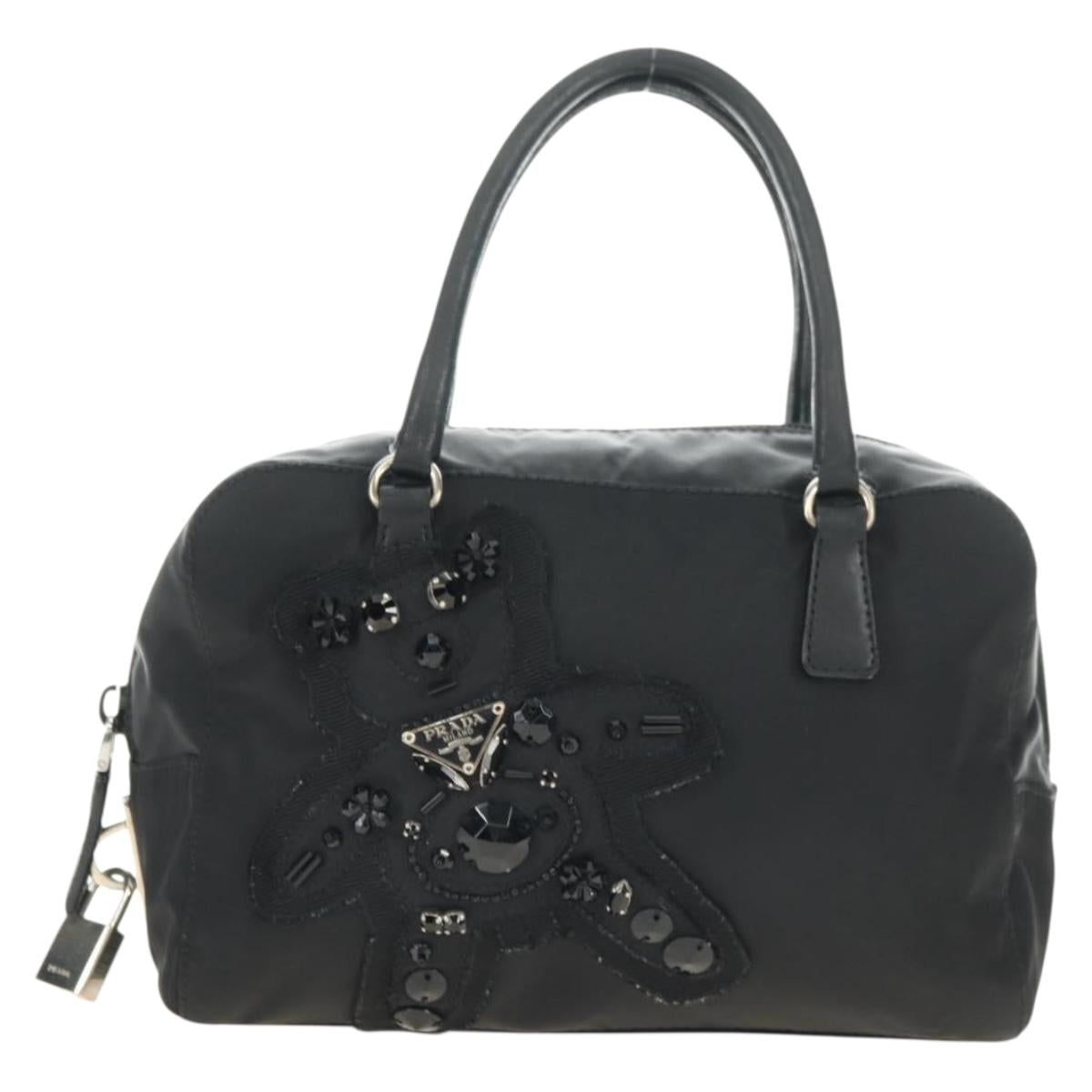 PRADA Hand Bag Nylon Black Silver Auth ki6652SM - Jerrillo image 2