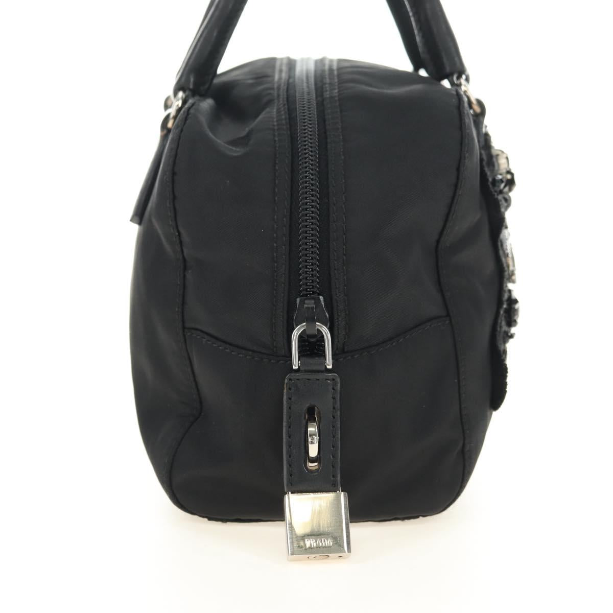 PRADA Hand Bag Nylon Black Silver Auth ki6652SM - Jerrillo image 5
