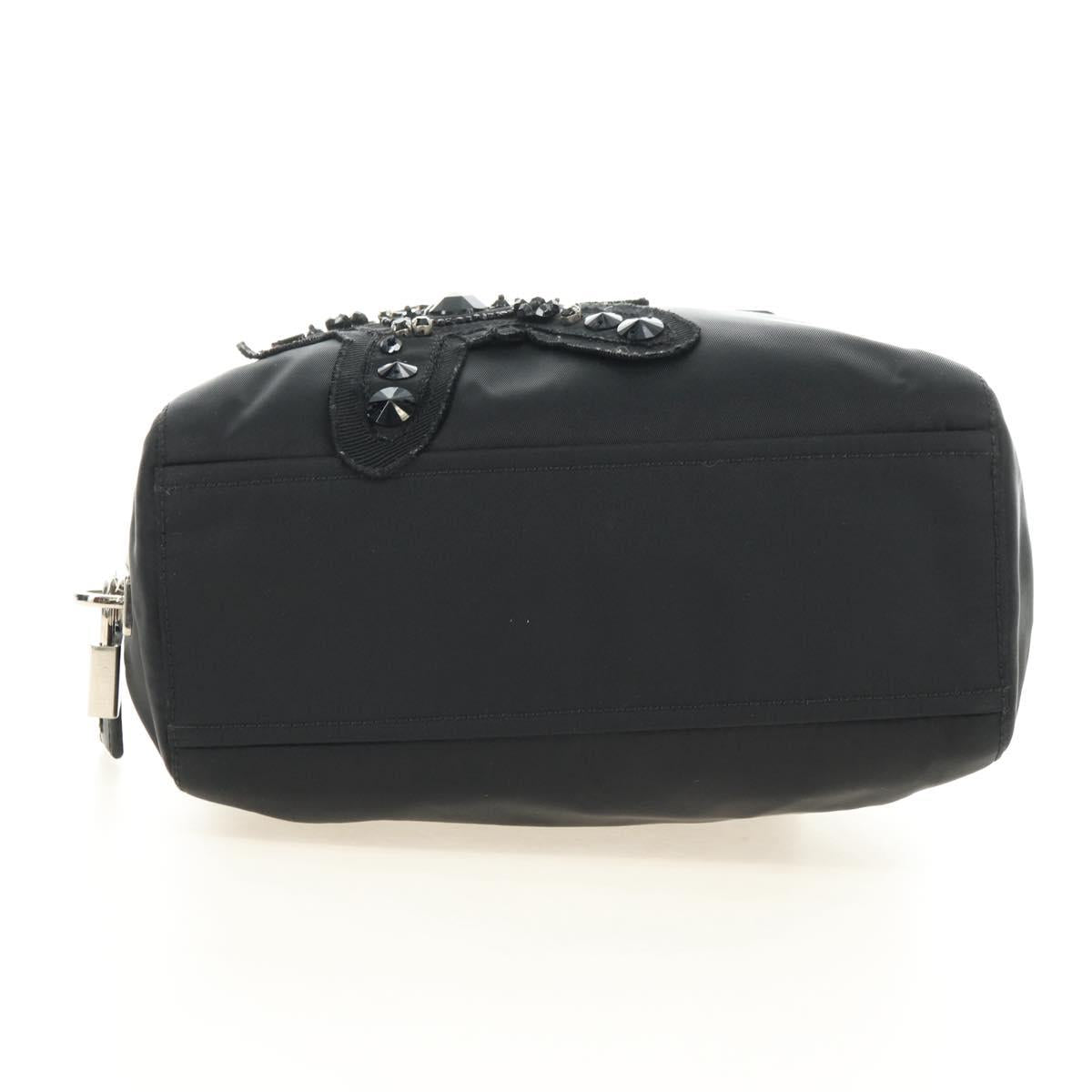 PRADA Hand Bag Nylon Black Silver Auth ki6652SM - Jerrillo image 9