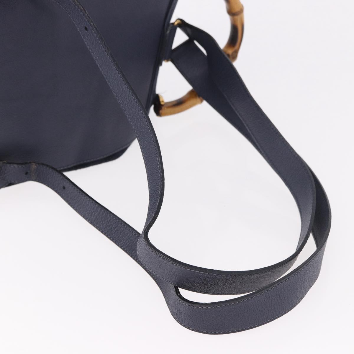 GUCCI Bamboo Backpack Suede Navy Gold 003 2058 0016 Auth ki6672A - Jerrillo image 10