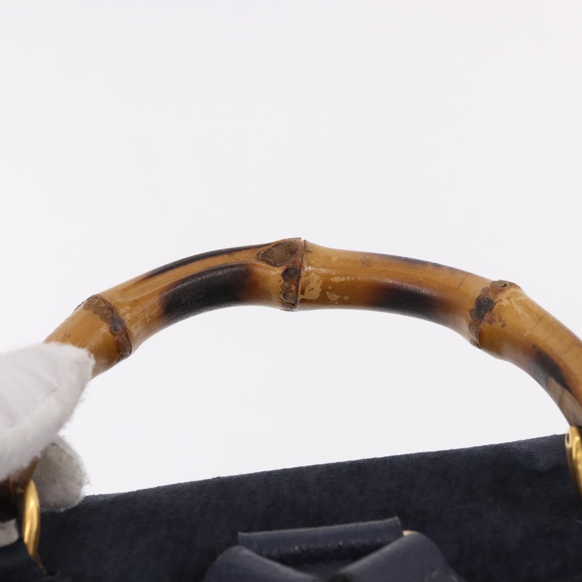 GUCCI Bamboo Backpack Suede Navy Gold 003 2058 0016 Auth ki6672A - Jerrillo image 8