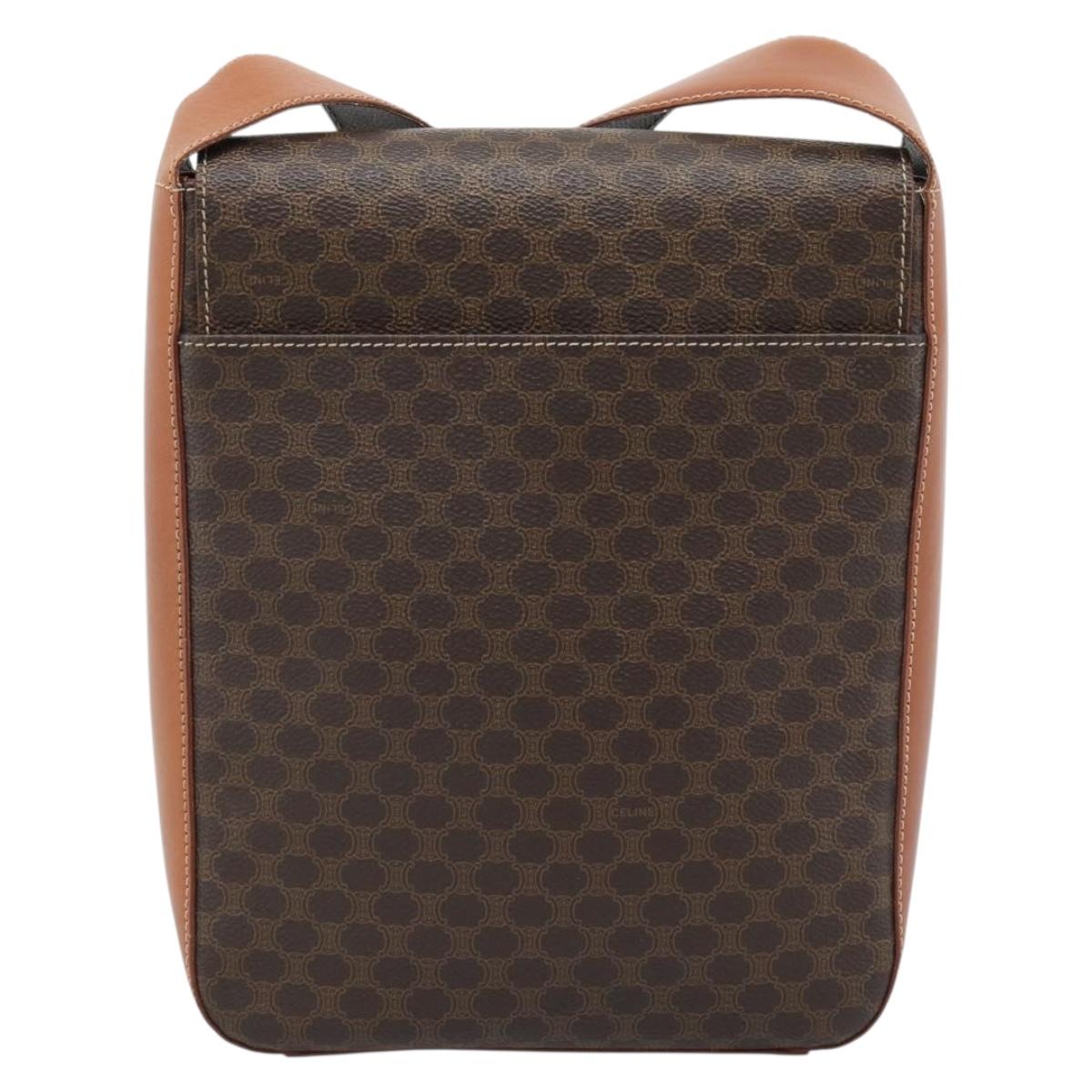 CELINE Macadam Canvas Shoulder Bag PVC Leather Brown Gold Auth ki6682A - Jerrillo image 2