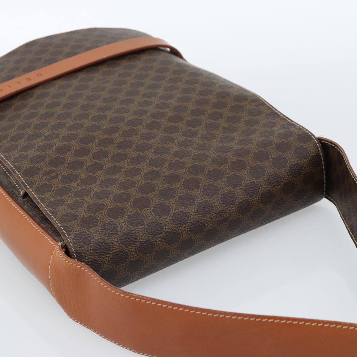 CELINE Macadam Canvas Shoulder Bag PVC Leather Brown Gold Auth ki6682A - Jerrillo image 6
