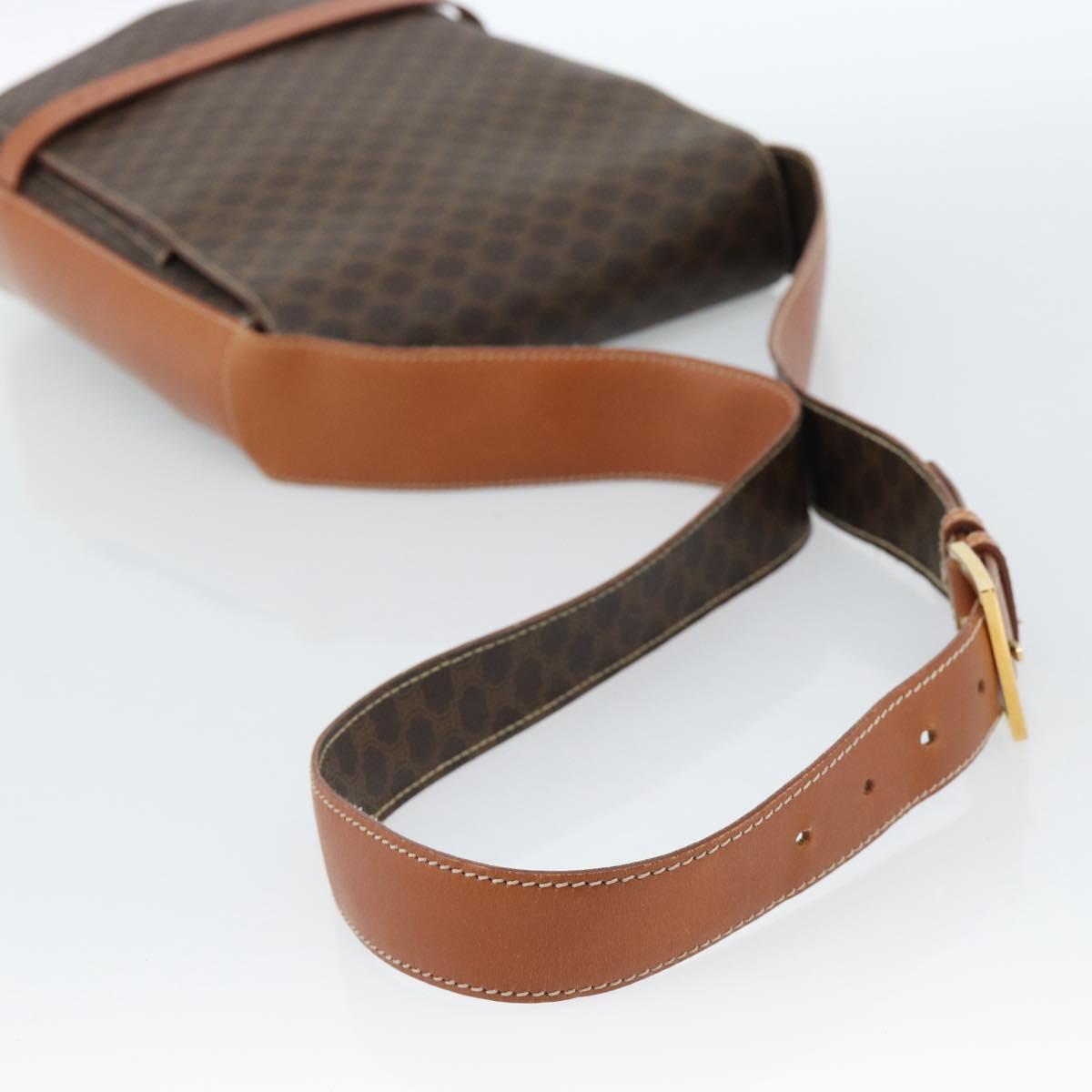 CELINE Macadam Canvas Shoulder Bag PVC Leather Brown Gold Auth ki6682A - Jerrillo image 7