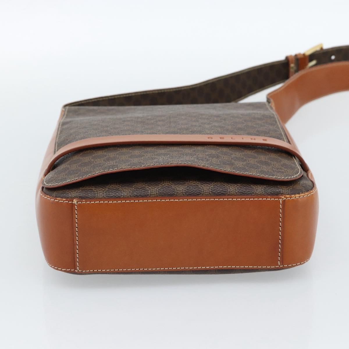 CELINE Macadam Canvas Shoulder Bag PVC Leather Brown Gold Auth ki6682A - Jerrillo image 5