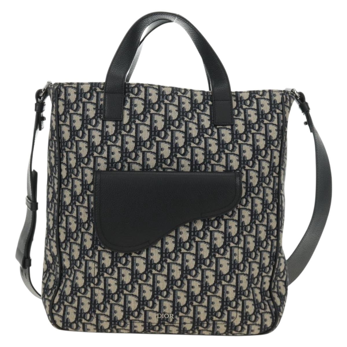 Christian Dior Trotter Canvas Hand Bag 2way Navy Silver Auth ki6683SAM - Jerrillo image 2