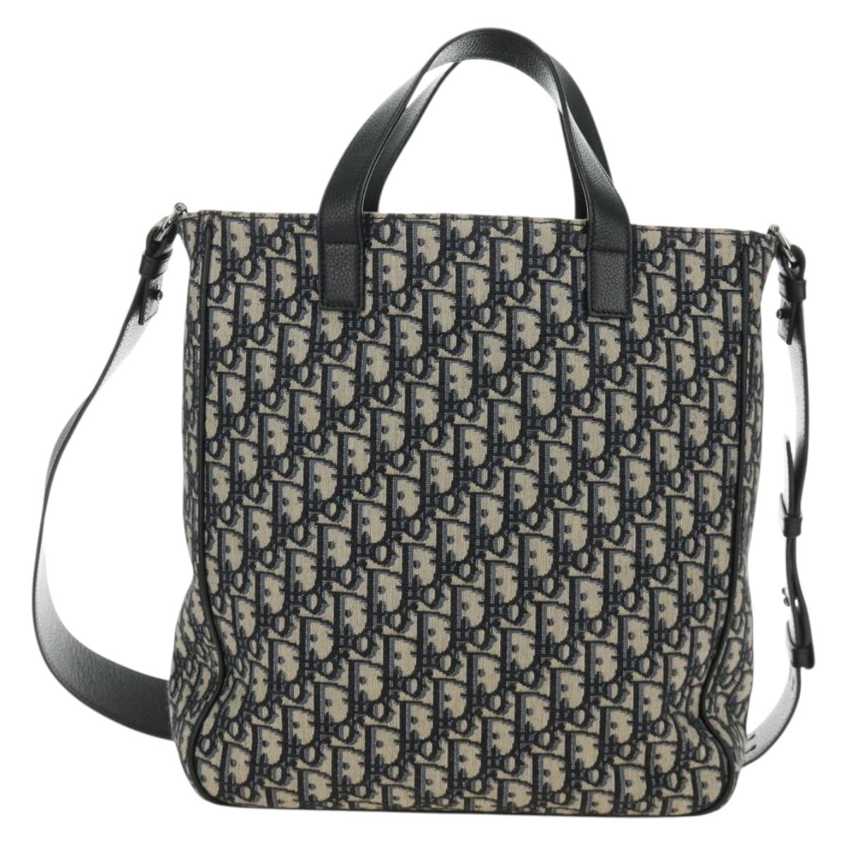 Christian Dior Trotter Canvas Hand Bag 2way Navy Silver Auth ki6683SAM - Jerrillo image 3