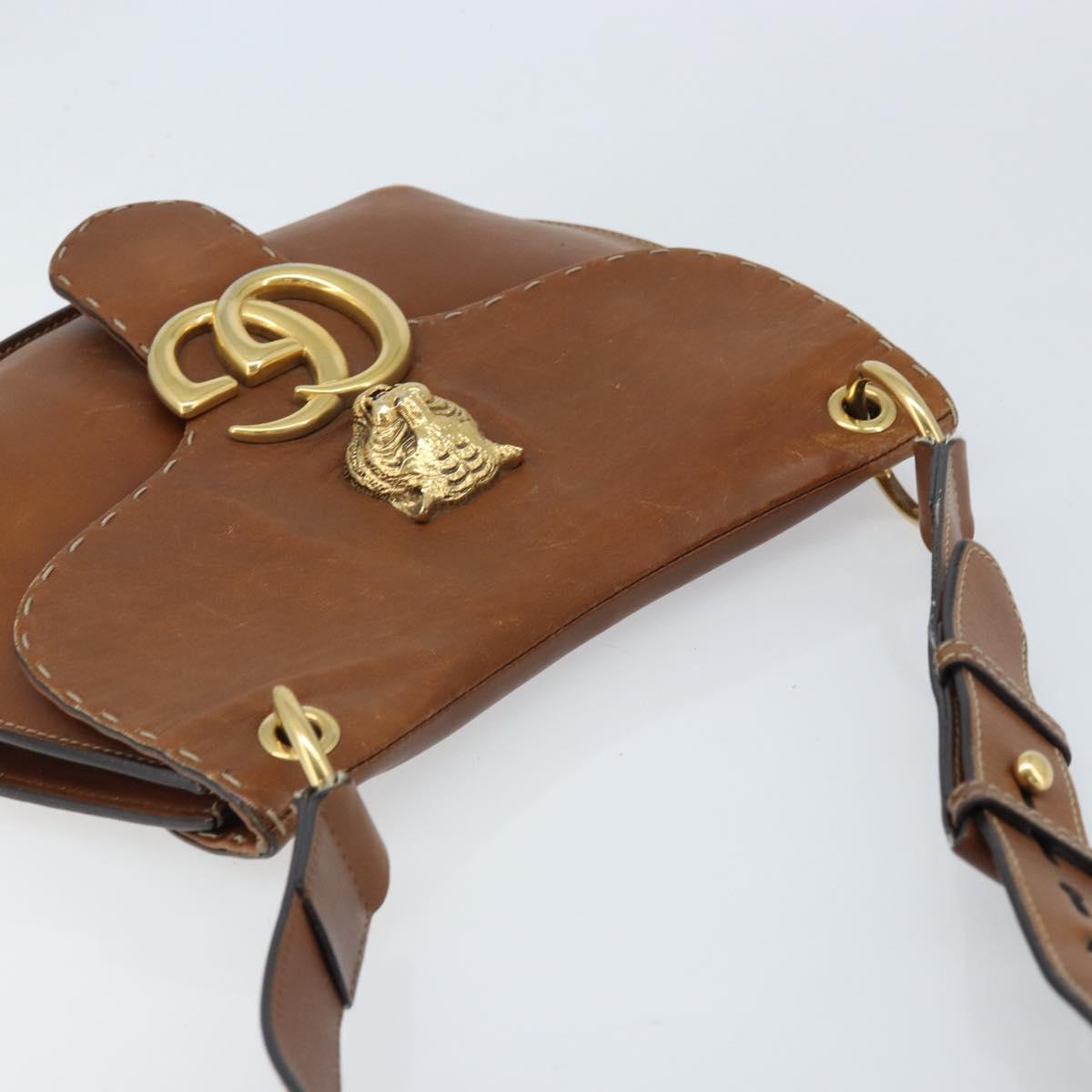GUCCI Shoulder Bag Leather Brown Gold 409154 Auth mr2049 - Jerrillo image 6