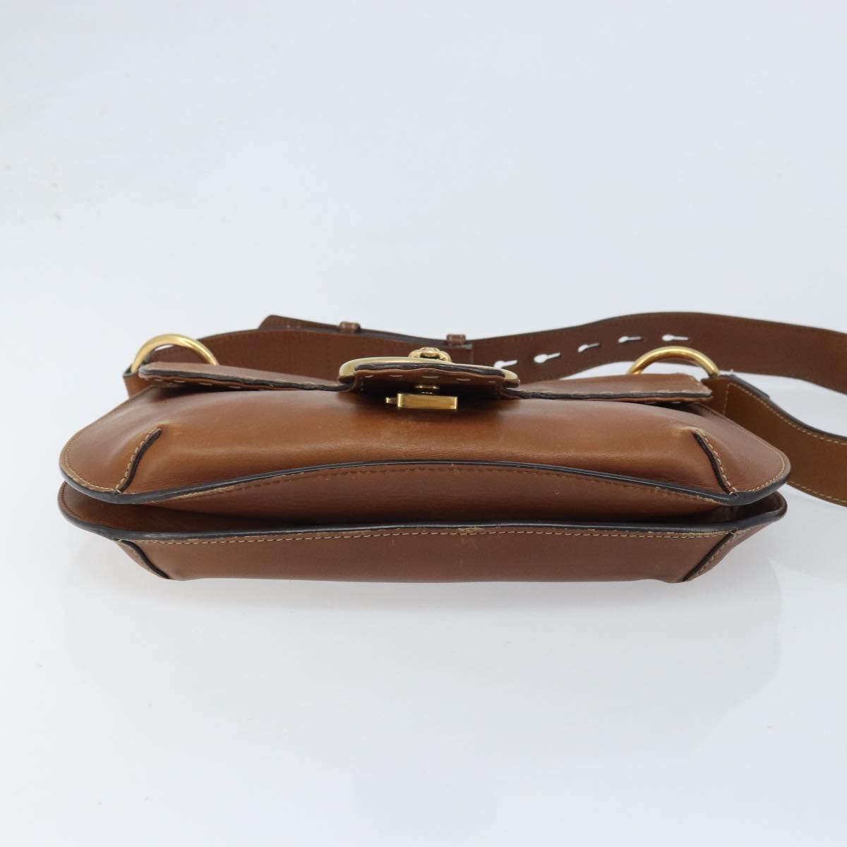GUCCI Shoulder Bag Leather Brown Gold 409154 Auth mr2049 - Jerrillo image 9