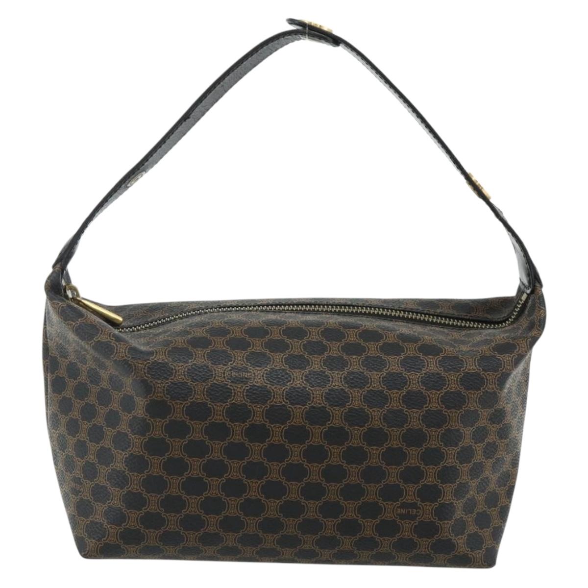 CELINE Macadam Canvas Hand Bag PVC Leather Black Gold Auth mr2503A - Jerrillo image 2