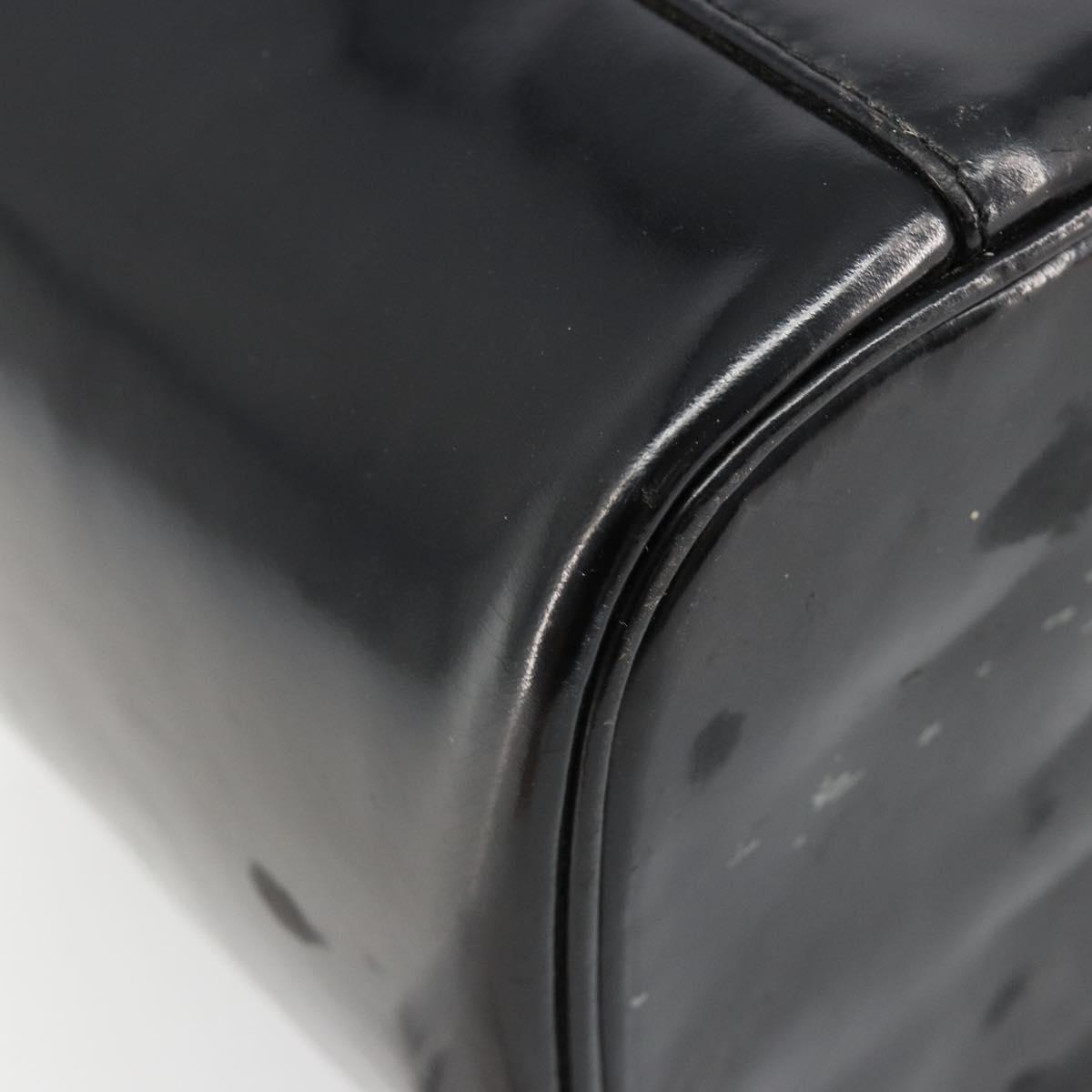 CHANEL Vanity Hand Bag Patent leather 2way Black Gold CC Auth MY059 - Jerrillo image 10