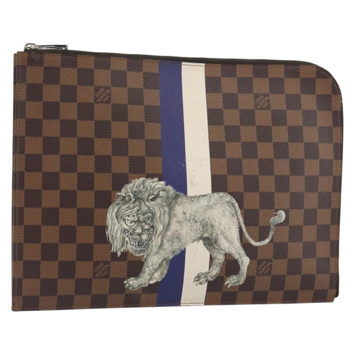 LOUIS VUITTON Damier Savannah Pochette Jules GM Clutch Bag N63345 LV Auth ti3498 - Jerrillo