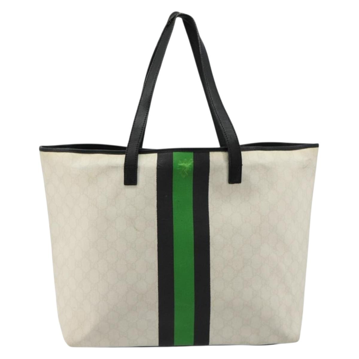 GUCCI GG Supreme Sherry Line Tote Bag PVC White 257245 Auth ti3964 - Jerrillo image 2