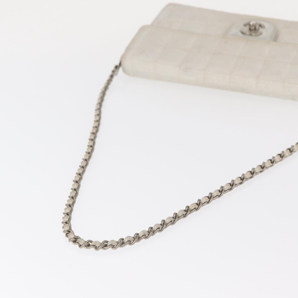 CHANEL Choco Bar New Travel Line Chain Bag Canvas Silver CC Auth yk19792 - Jerrillo image 7