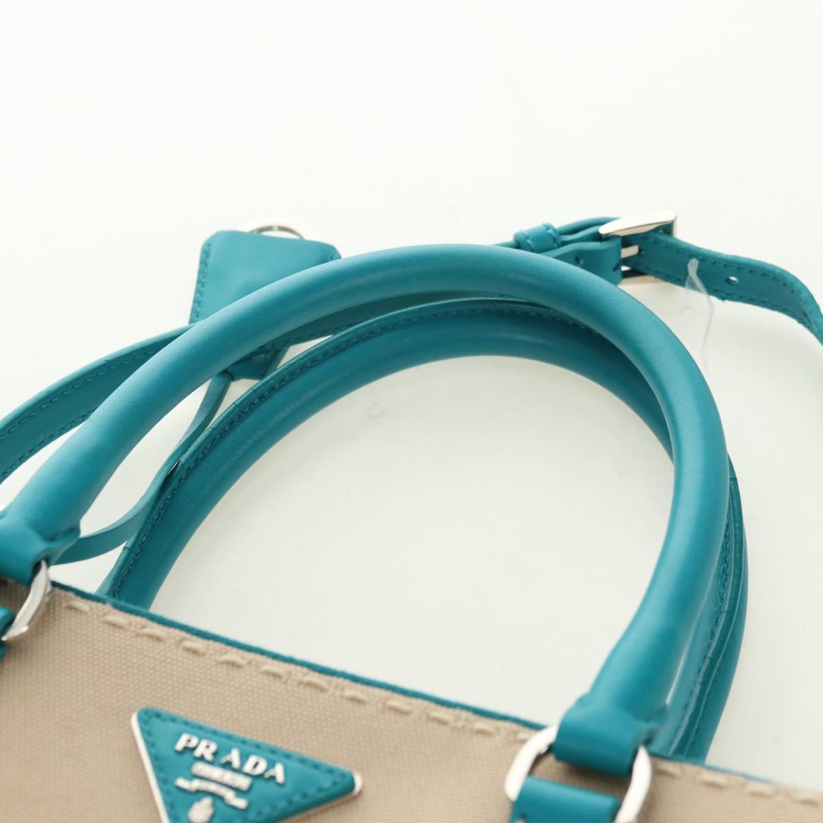 PRADA Galleria Hand Bag Leather 2way Blue Silver Auth yk20397SAM - Jerrillo image 10