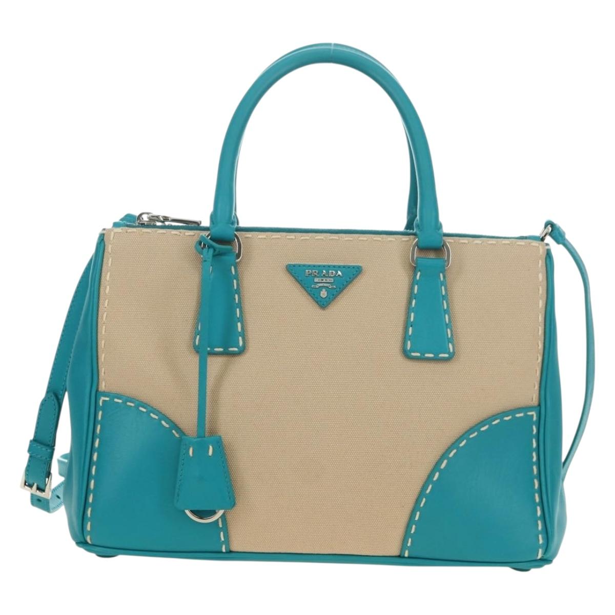 PRADA Galleria Hand Bag Leather 2way Blue Silver Auth yk20397SAM - Jerrillo image 2