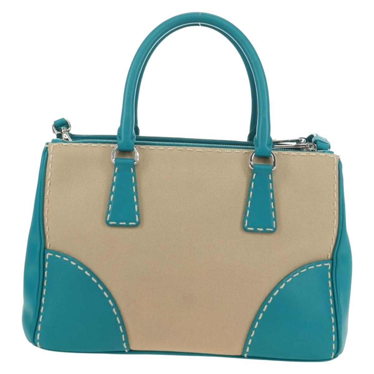 PRADA Galleria Hand Bag Leather 2way Blue Silver Auth yk20397SAM - Jerrillo image 3