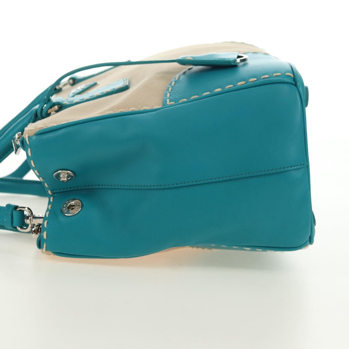 PRADA Galleria Hand Bag Leather 2way Blue Silver Auth yk20397SAM - Jerrillo image 4