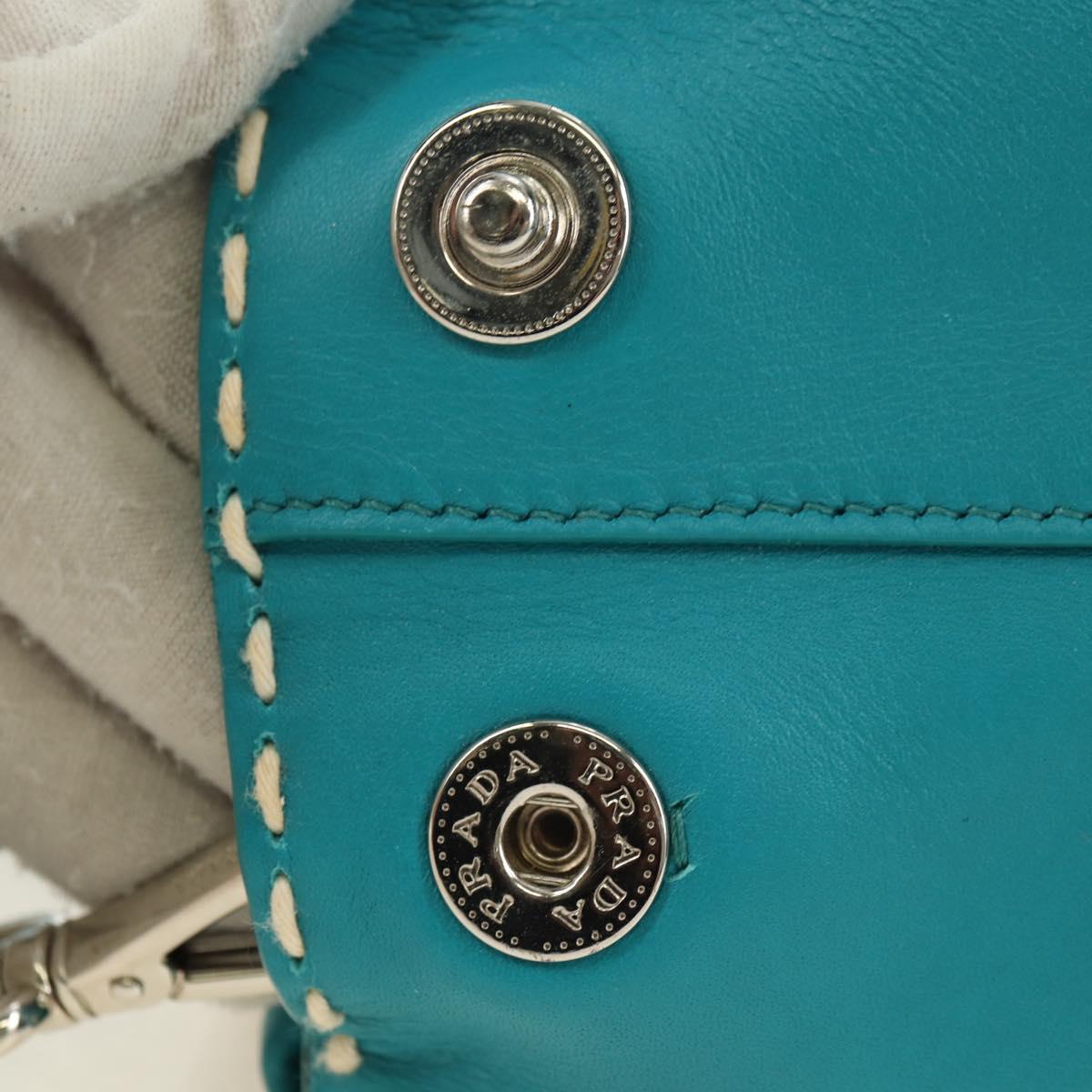 PRADA Galleria Hand Bag Leather 2way Blue Silver Auth yk20397SAM - Jerrillo image 5