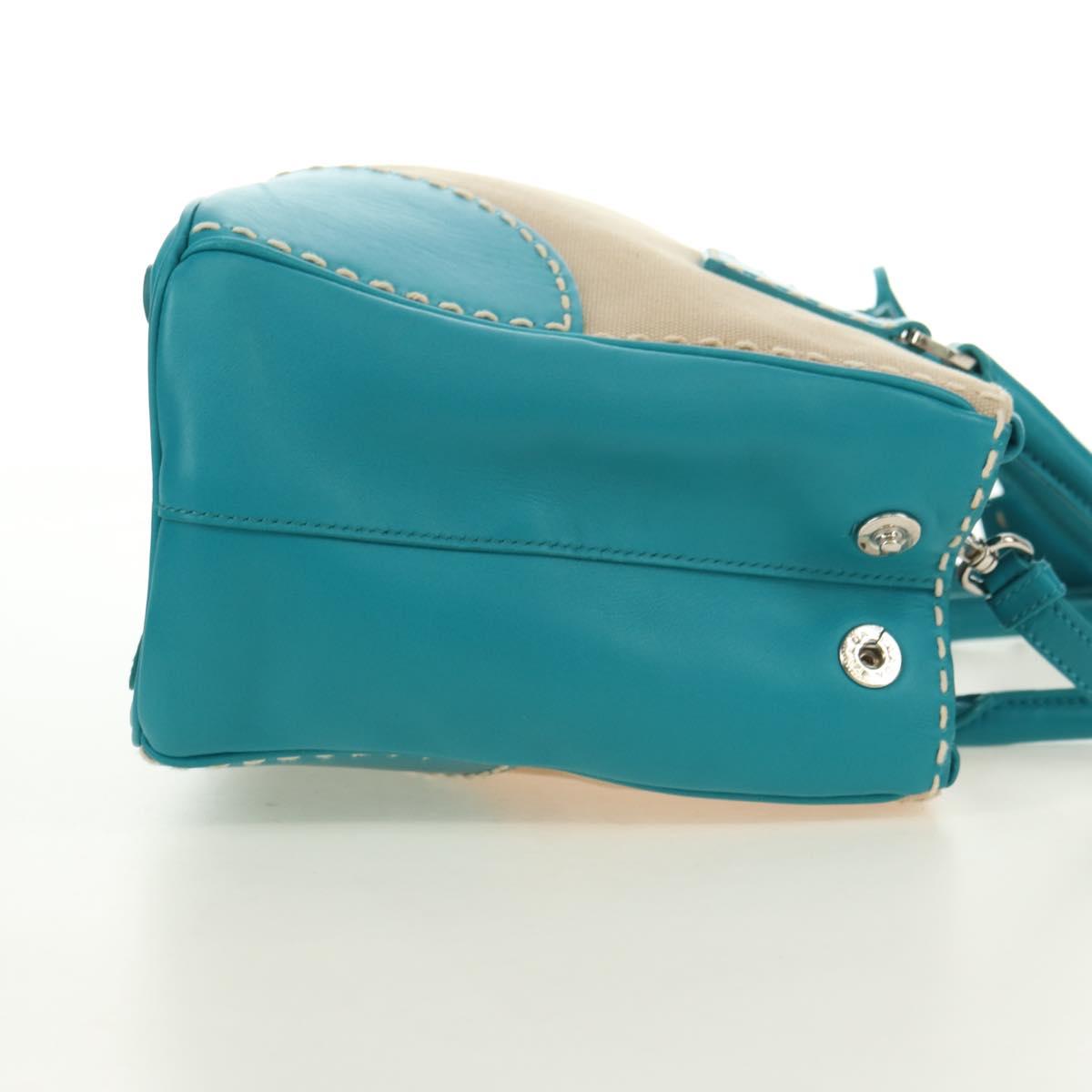 PRADA Galleria Hand Bag Leather 2way Blue Silver Auth yk20397SAM - Jerrillo image 6