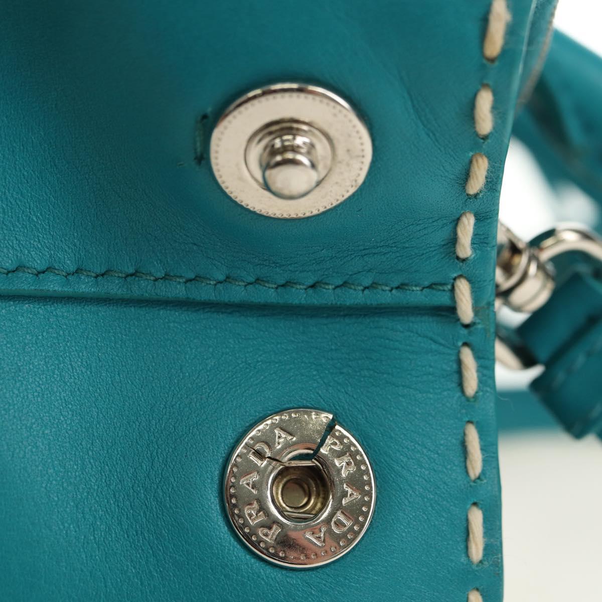 PRADA Galleria Hand Bag Leather 2way Blue Silver Auth yk20397SAM - Jerrillo image 7