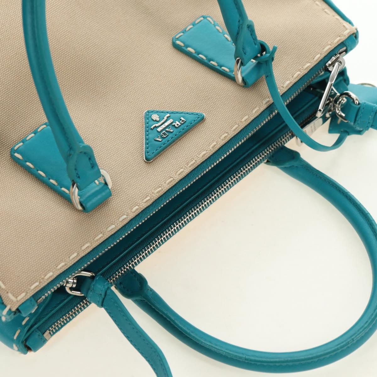 PRADA Galleria Hand Bag Leather 2way Blue Silver Auth yk20397SAM - Jerrillo image 8