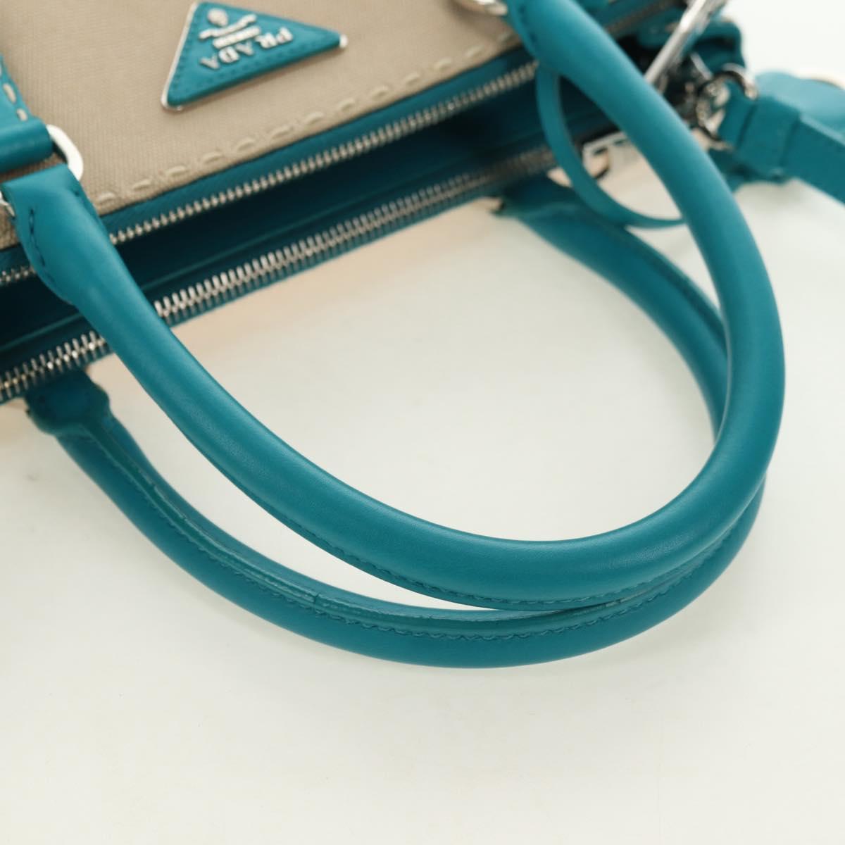 PRADA Galleria Hand Bag Leather 2way Blue Silver Auth yk20397SAM - Jerrillo image 9
