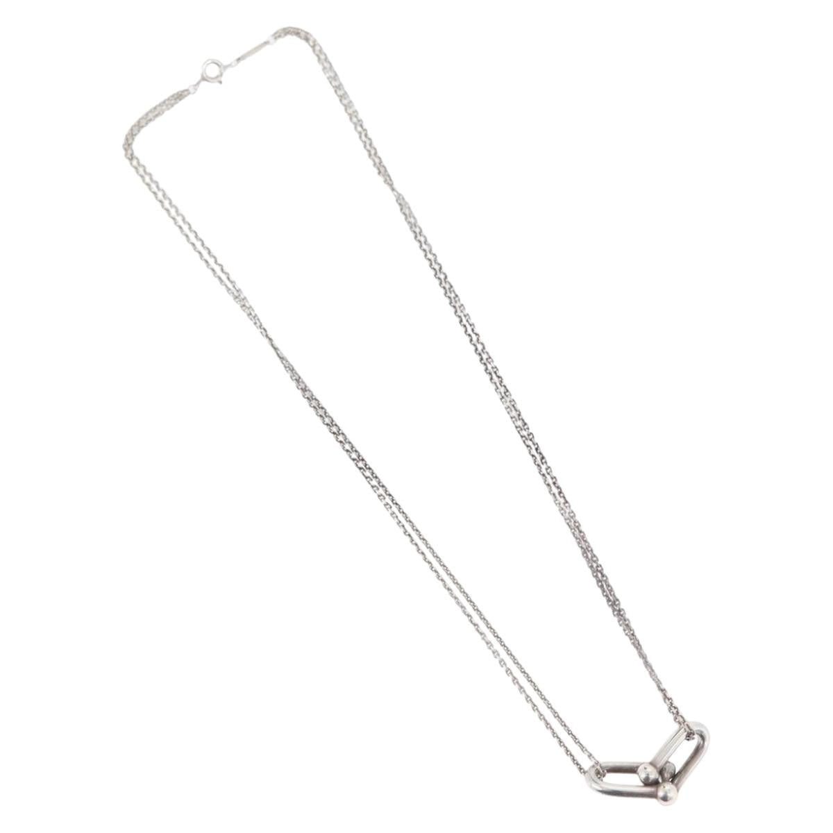 TIFFANY&Co. Hardware Double Link Necklace Ag925 Silver Auth 133241SAM - Jerrillo image 2