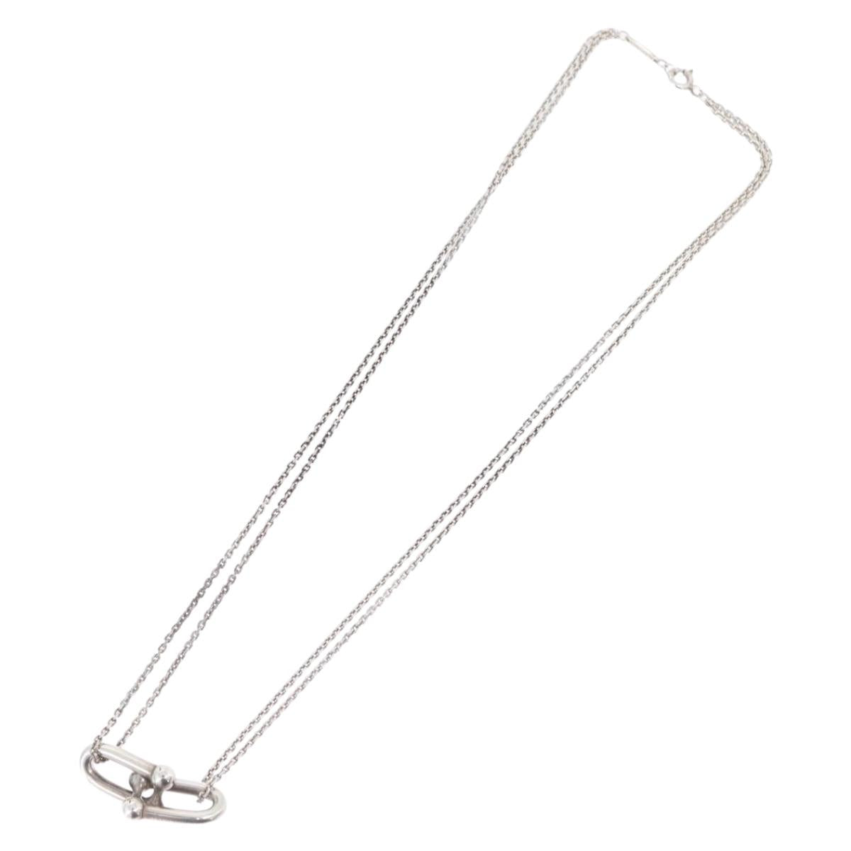 TIFFANY&Co. Hardware Double Link Necklace Ag925 Silver Auth 133241SAM - Jerrillo image 9
