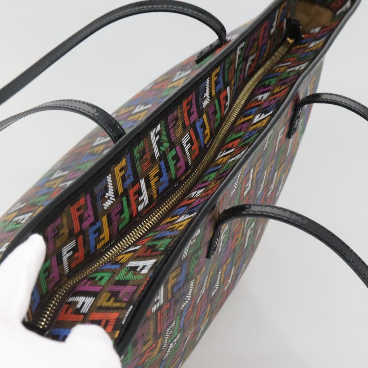 FENDI Zucchino Canvas Tote Bag Multicolor Gold Auth 138069V - Jerrillo image 6