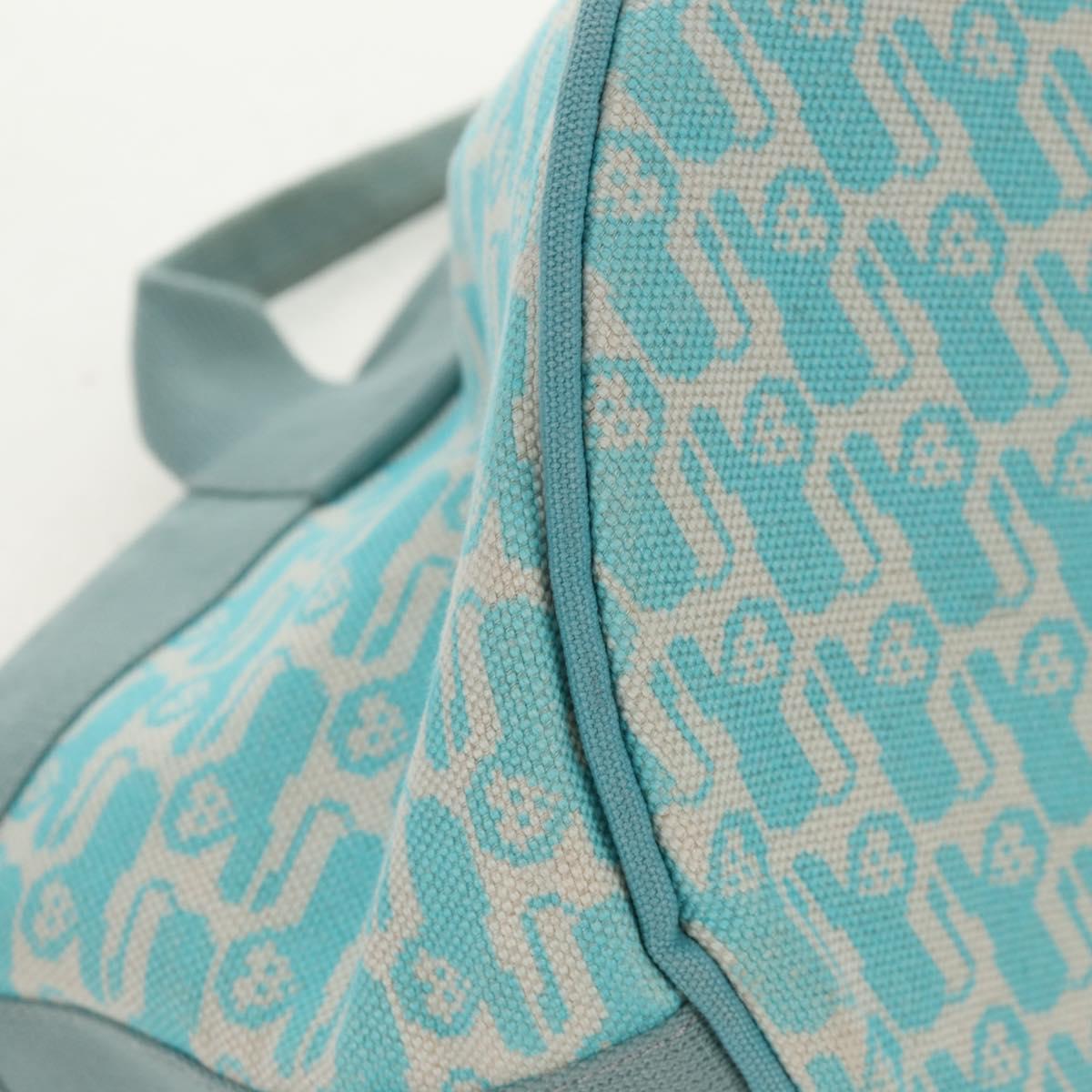 HERMES Animo Pixel GM Hand Bag Canvas Light Blue Silver Auth 158904V - Jerrillo image 9